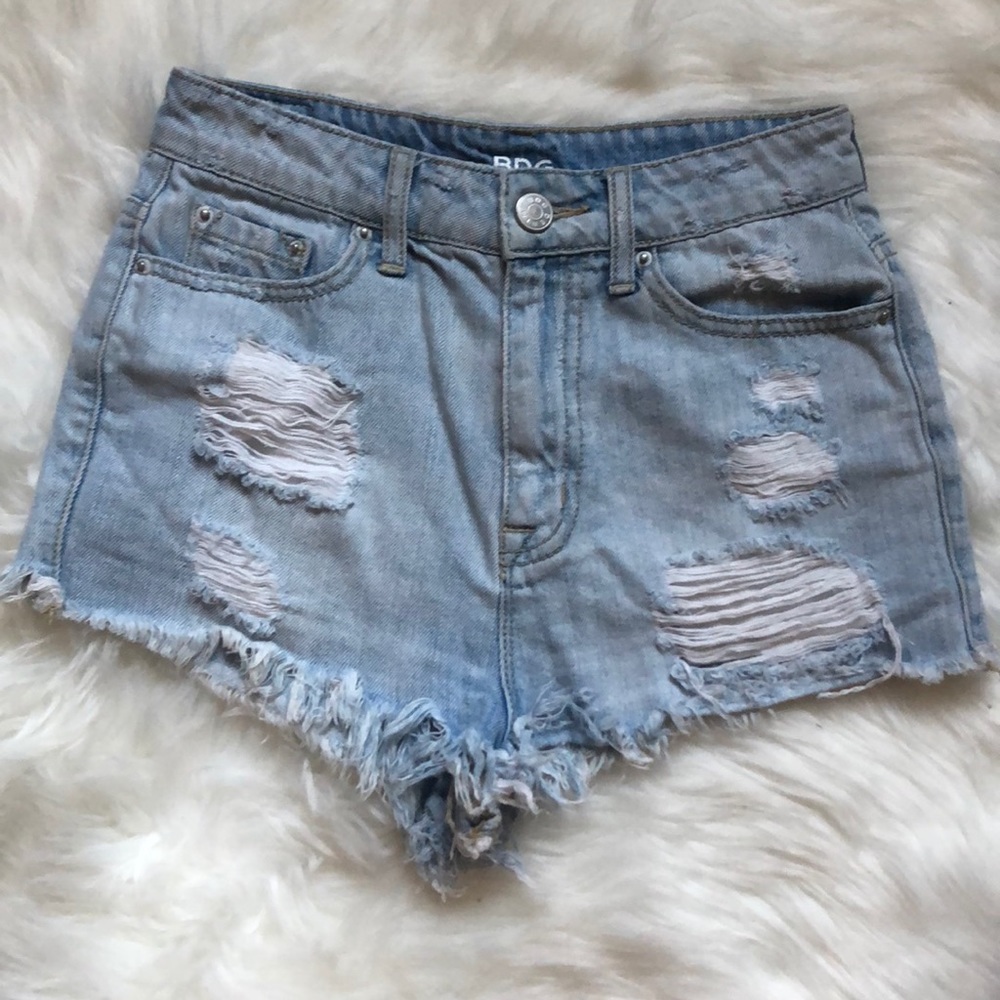 UO BDG high rise jean shorts